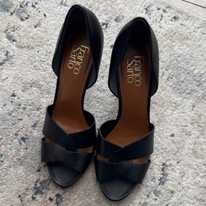 Franco Sarto Black Open-Toe Heels